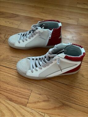 Shu Shop Women’s High-Top Sneakers in White and Red